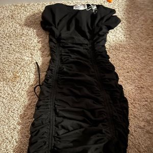 Black tiger mist dress short sleeved
